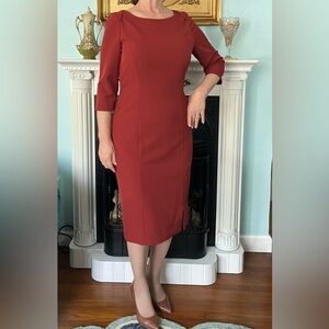 ANTONIO MELANI Rust Midi Dress in very good condition. No flaws.